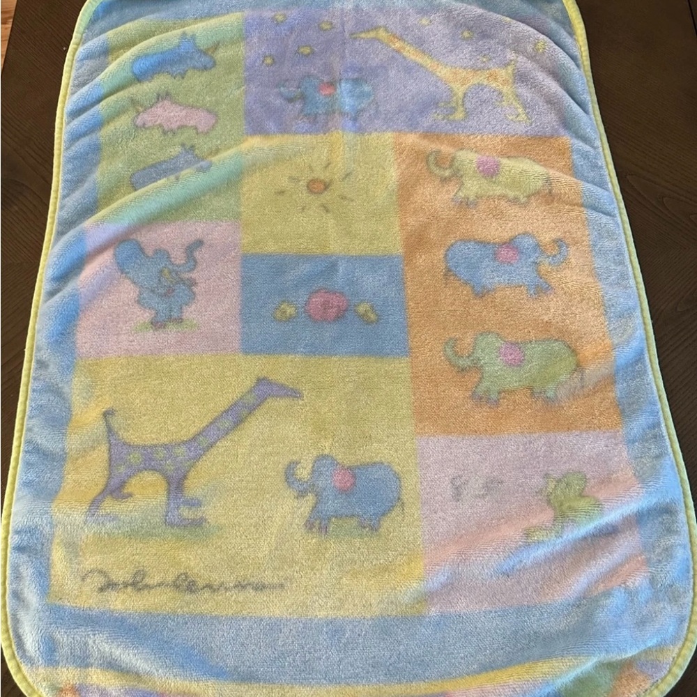 John Lennon Real Love by Yoko Ono Colorful Animal Print Baby Blanket Vintage